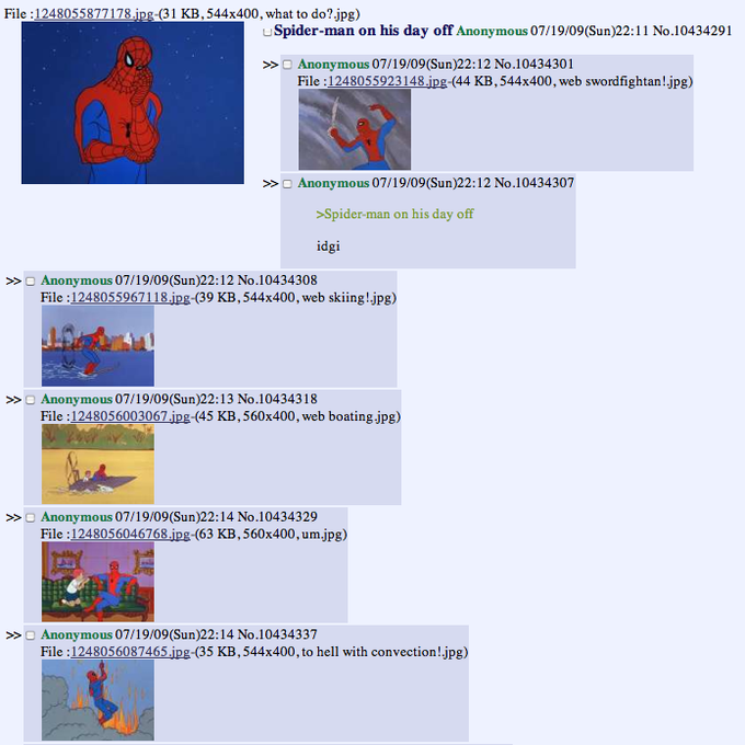 60's Spider-Man meme - 60's Spider-Man , also known as "Retro Spider-Man", refers to an image macro series based on still s